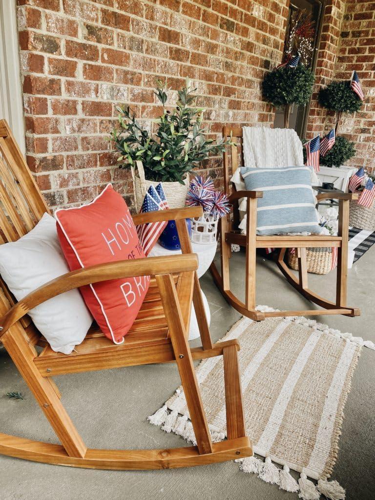 Clayton Rocking Chair Indoor/Outdoor - PAT7003 - Teak - Safavieh