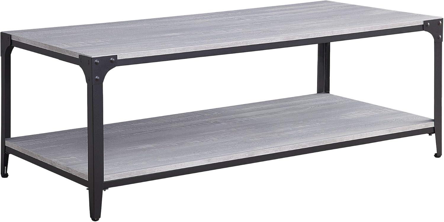 BELLEZE Modern Wood Board Living Room Coffee Table - Mclain (Stone Grey)
