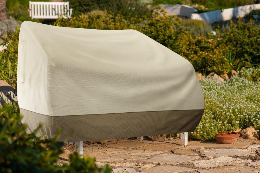 Home-Complete 58-inch Outdoor Patio Sofa Cover for Loveseat or Bench, Tan