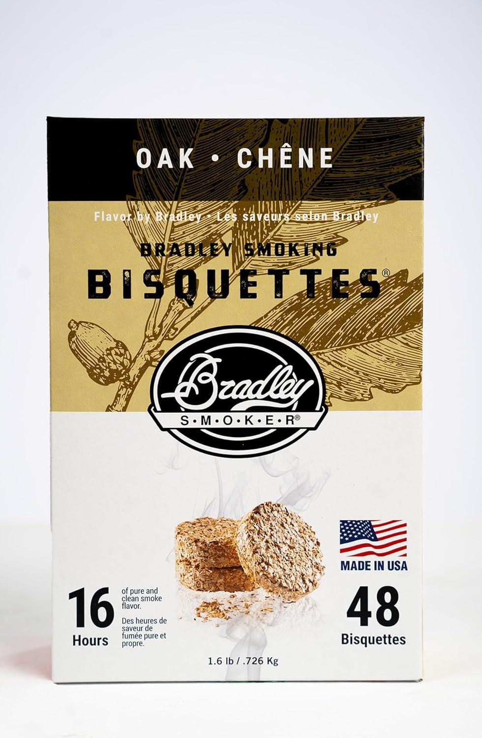 Bradley Smoker Oak Flavor Wood Smoking Bisquettes 48 Pack BTOK48