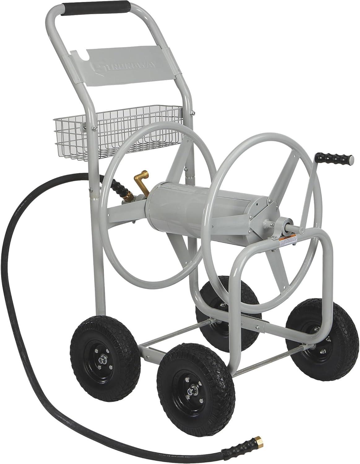 Heavy-Duty Steel Garden Hose Reel Cart with 400ft Capacity