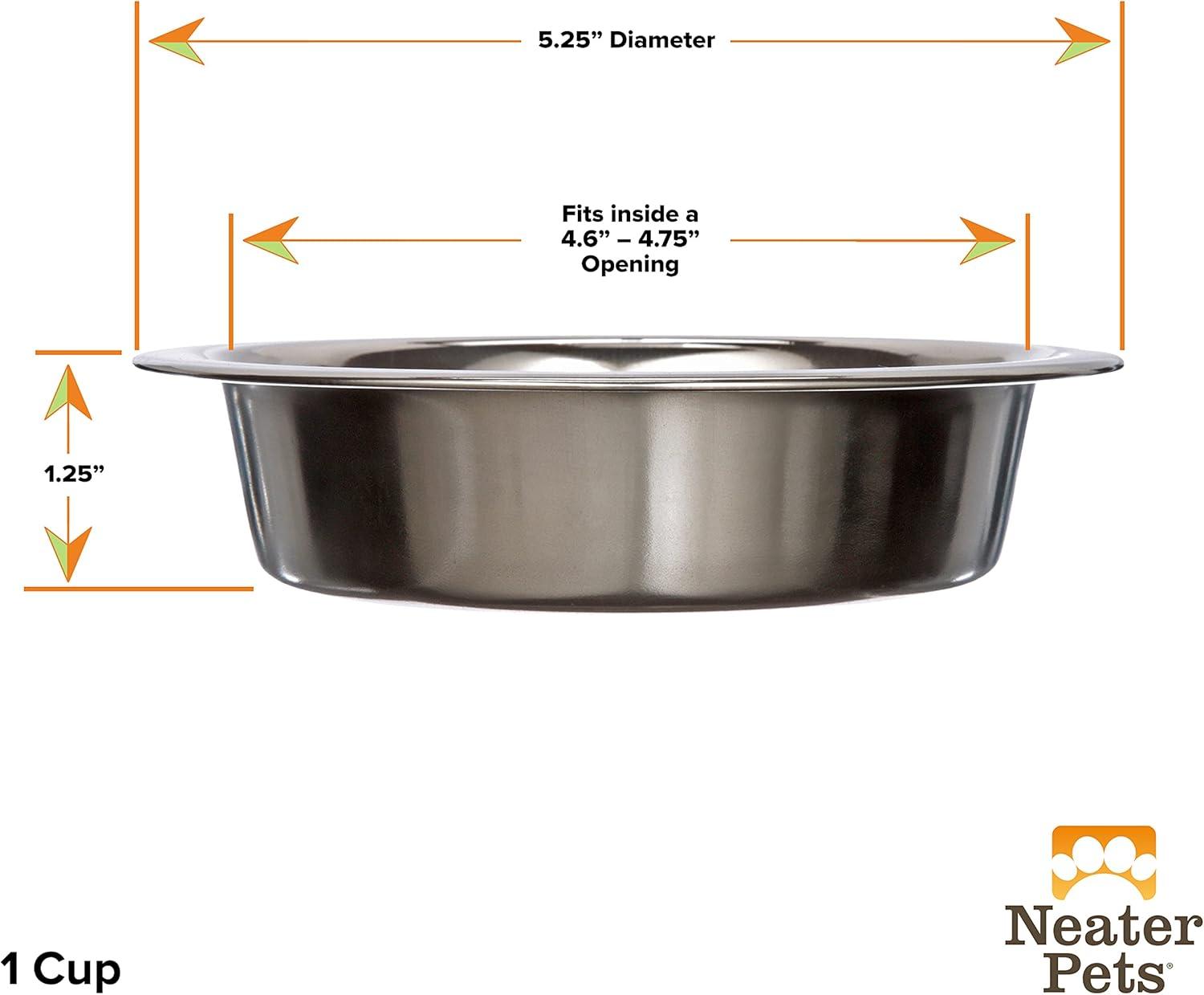 1 Cup Stainless Steel Pet Food and Water Bowl