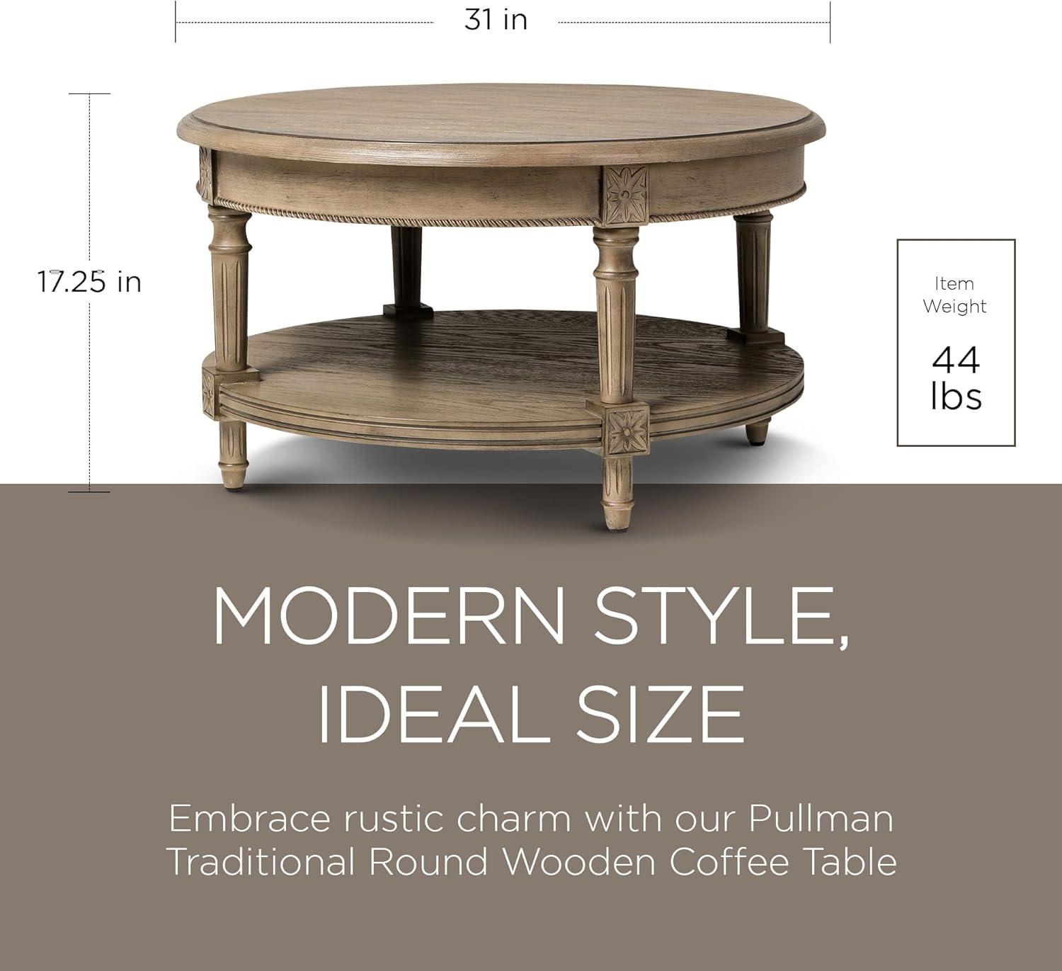 Maven Lane Pullman Round Wooden Coffee Table