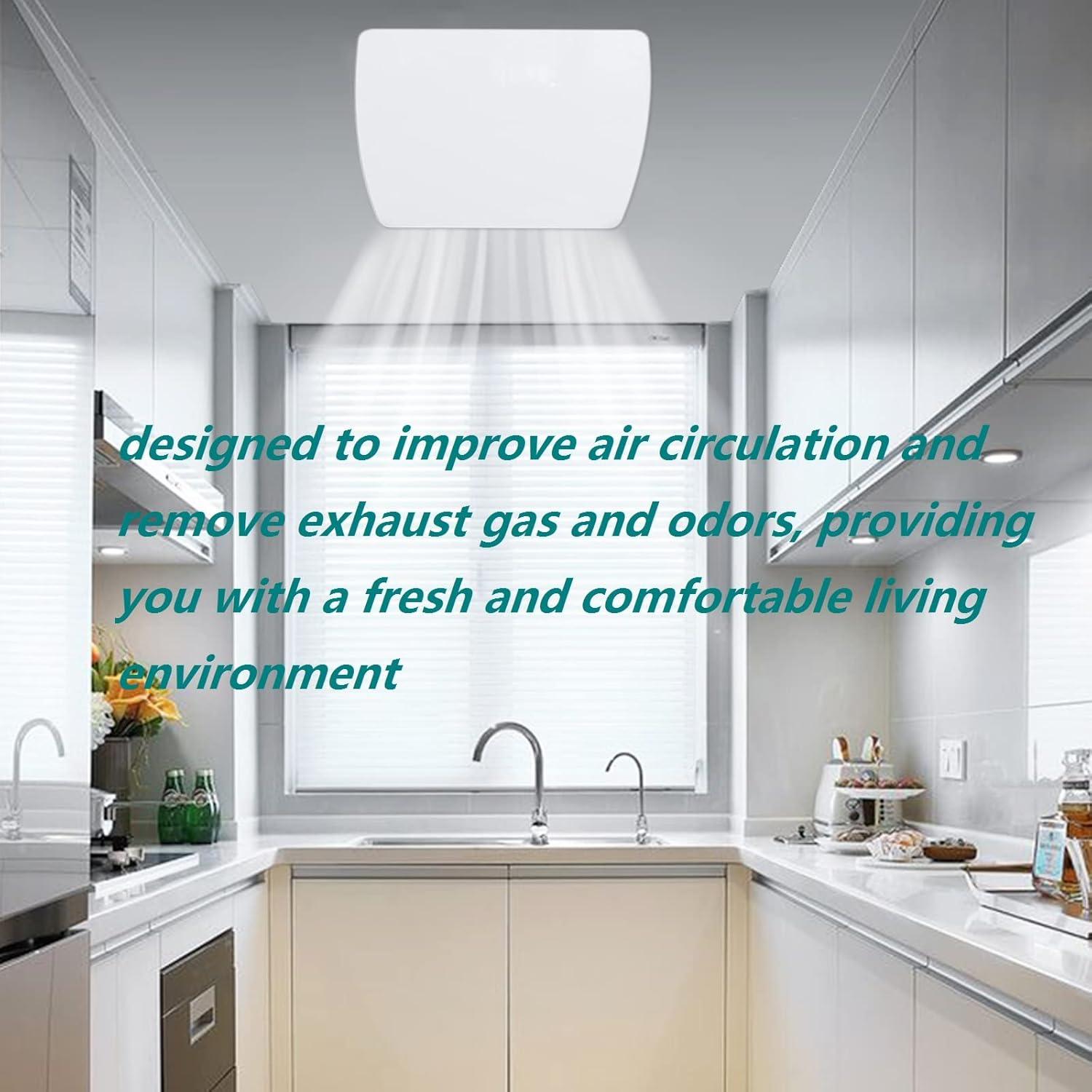 Bathroom Exhaust Fan 141 CFM 6 Inch Allvent Home Ventilation Ceiling Window and Wall Mount Vent Fan with Anti-backflow Check Valve for Kitchen Bathroom Garage(110v/18W/White)