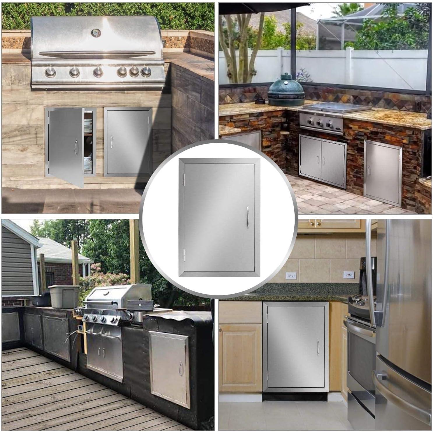 14" W x 20" H Stainless Steel Outdoor Kitchen Doors