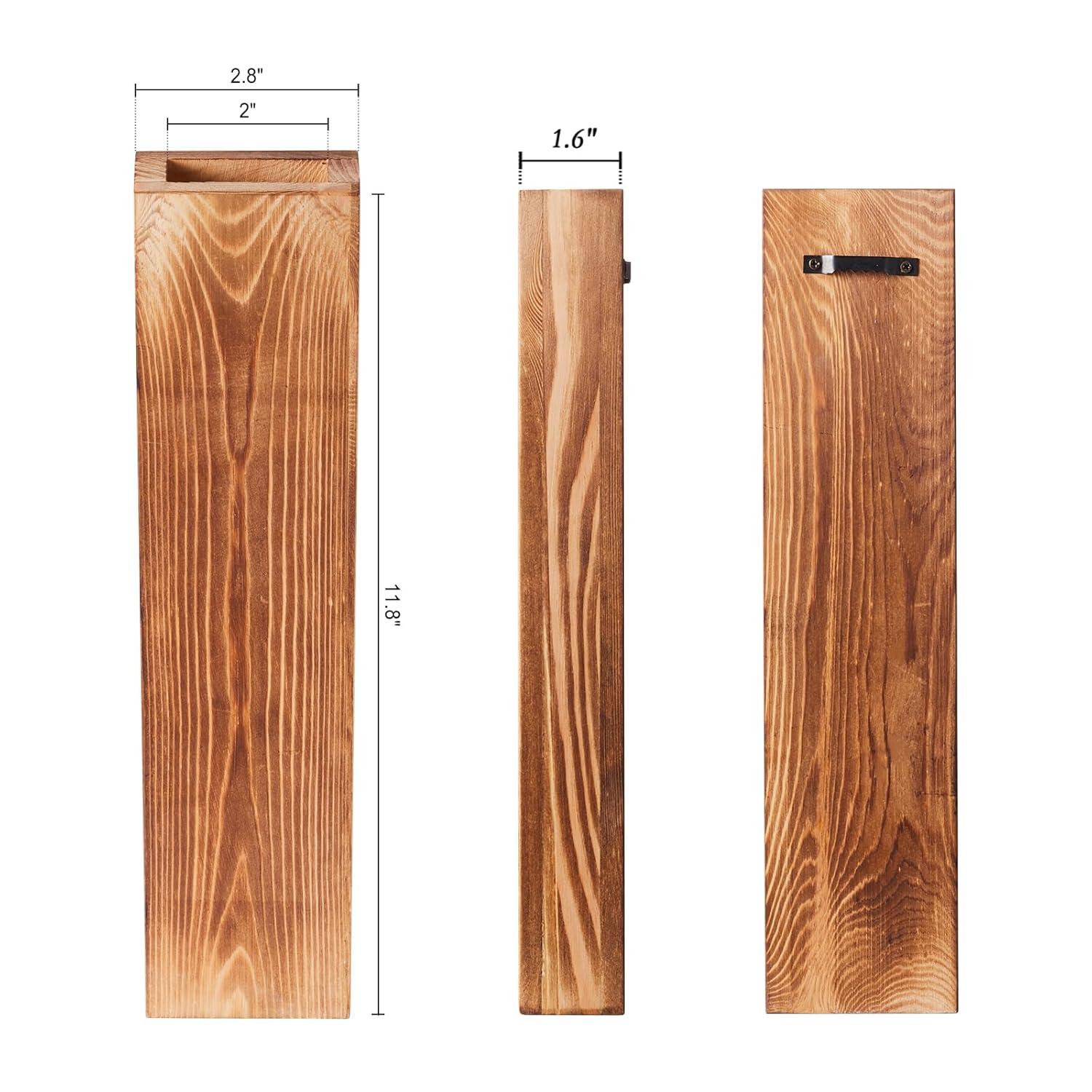 Wall Planters for Indoor Plants Modern Farmhouse Wooden Pocket Wall Vases for Dried Flowers and Faux Plants 4 Pack