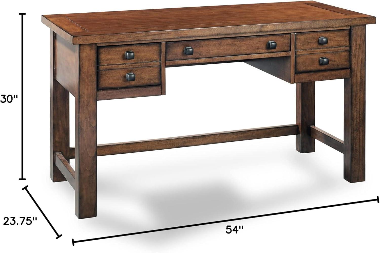 Tahoe Executive Writing Desk - Aged Maple - Home Styles: Mid-Century Modern, Hardwood Frame, Drawer Storage