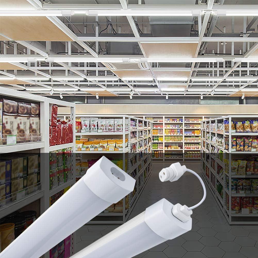 Airand LED Shop Lights for Garage 4FT with Plug, Utility Linkable LED Tube Light 5000K Under Cabinet Lighting,3600 LM LED Ceiling and Closet Light 36W, Corded Electric with ON/Off Switch