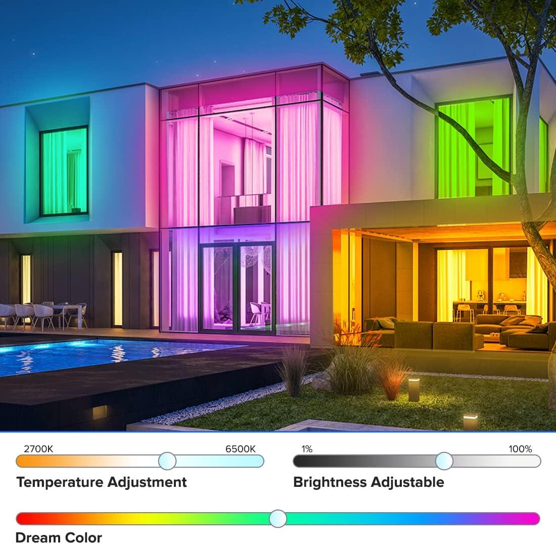 BTF-LIGHTING RGBCCT 5 Colors in 1 LED 5050SMD RGBWW RGB+Dimmable Tunable Color Temperature 2700K-6500K 16.4ft 60LEDs/m 300LEDs DC24V Multi-Colored Tape Lights IP30 White PCB(No Adapter or Controller)