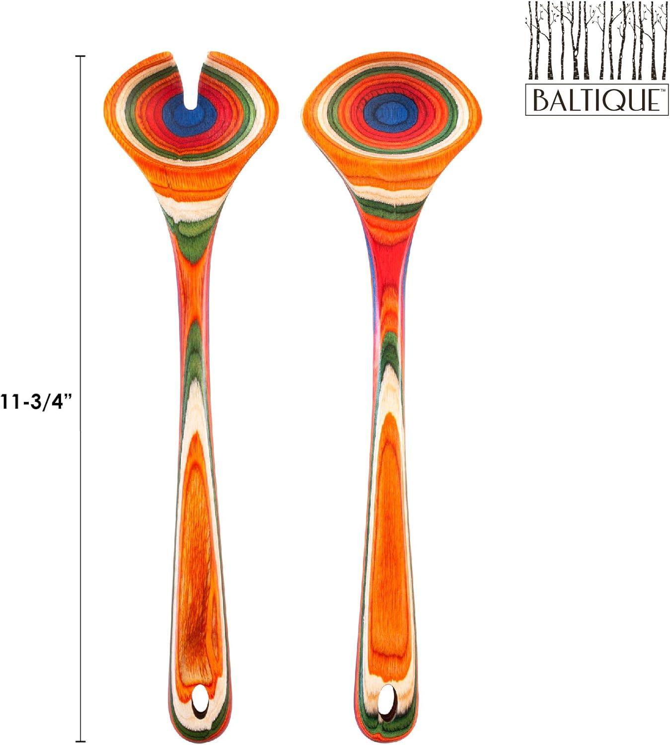 Baltique® Marrakesh Collection Wooden Salad Serving Utensil Set, 11-3/4" Long, One Pair
