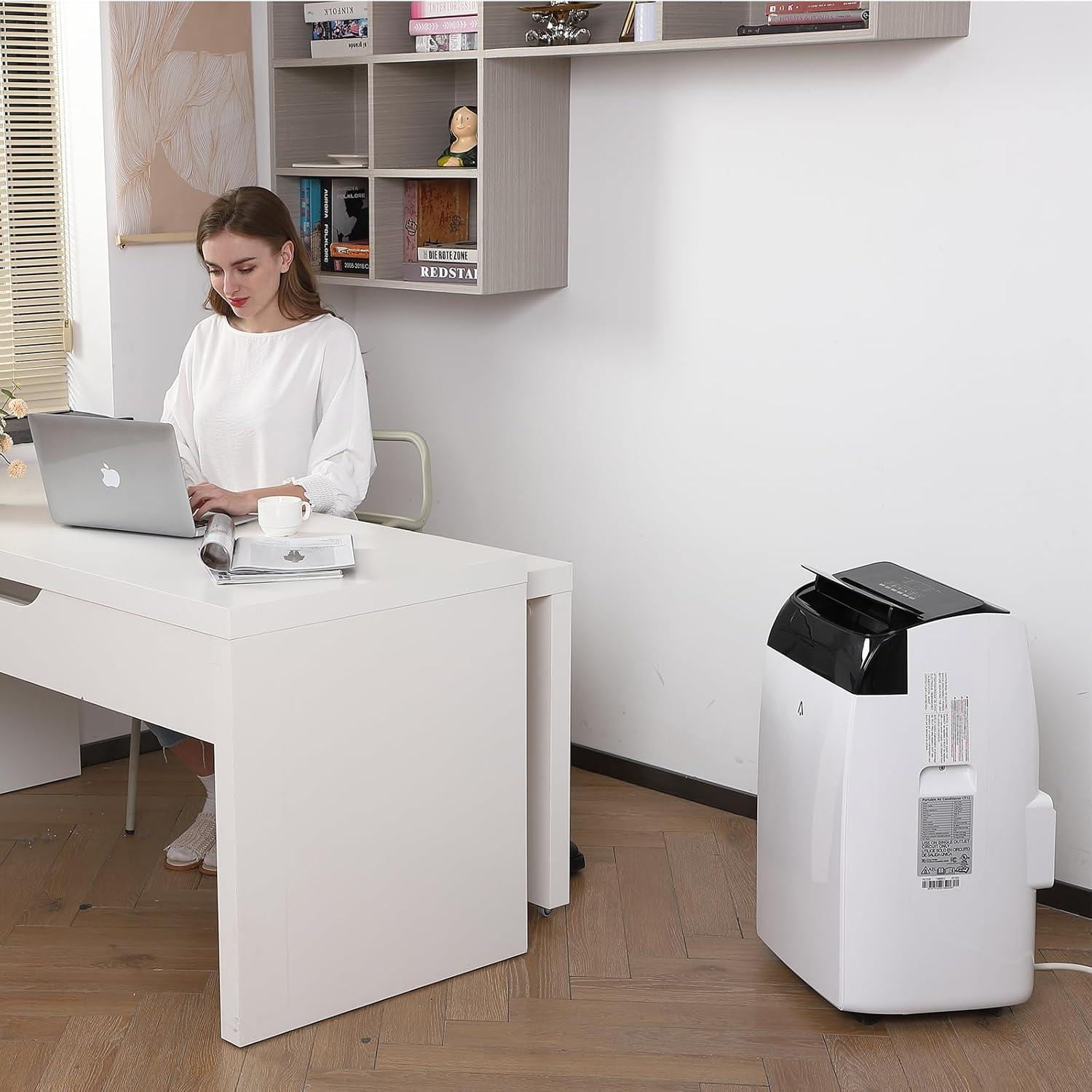 12000 BTU White Portable Air Conditioner with Remote Control