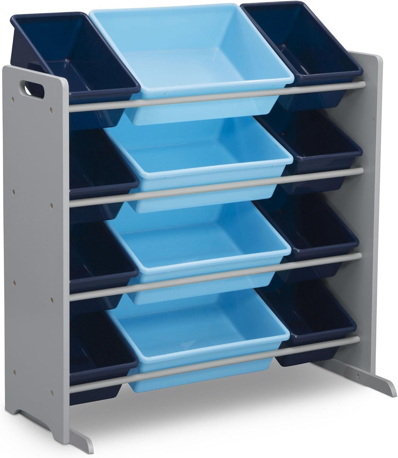 Delta Children Kids Toy Storage Organizer with 12 Plastic Bins