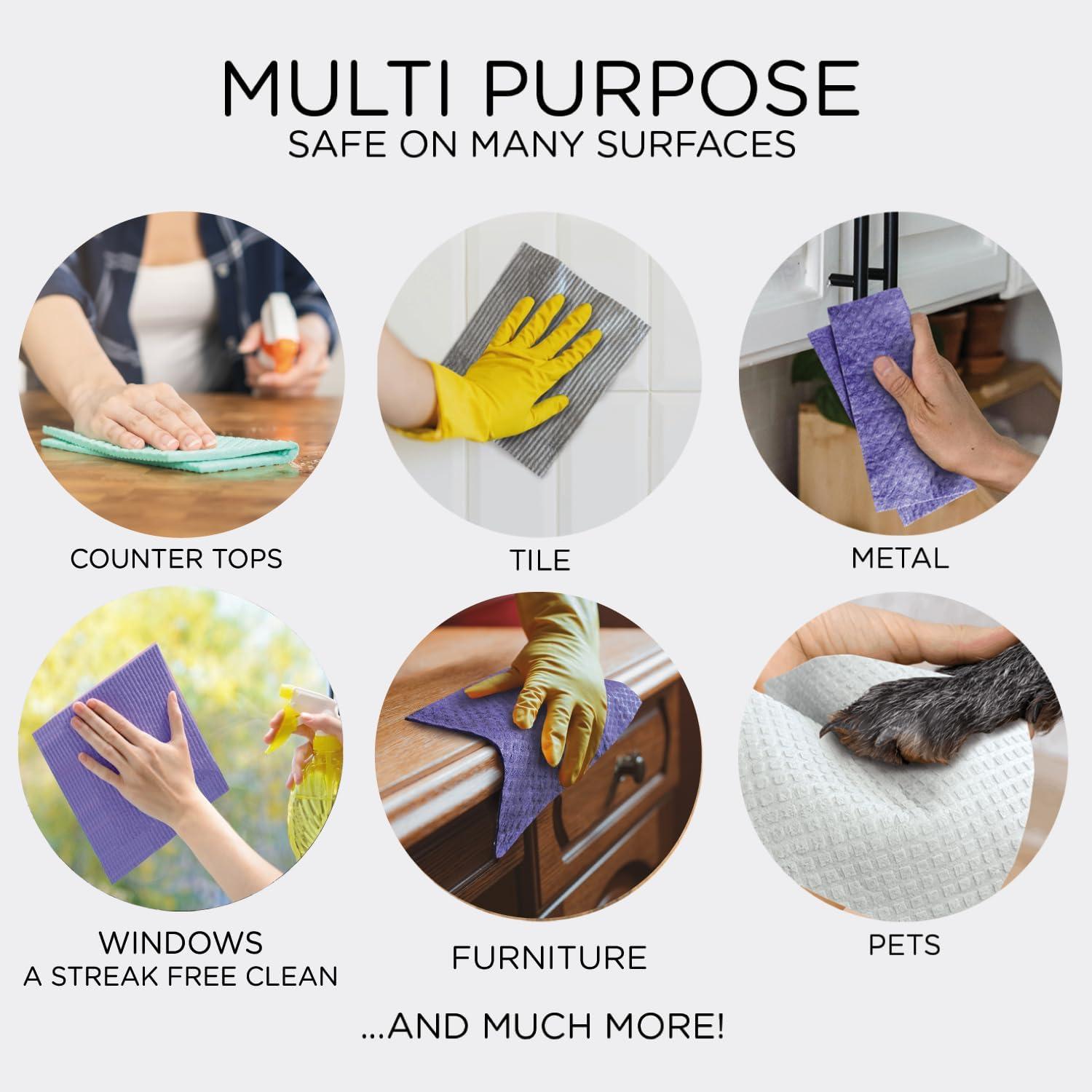 LOLA Swedish Dishcloths - 30 Pk, Eco-Friendly Sponge Cloths, Reusable Paper Towels, Made in Germany