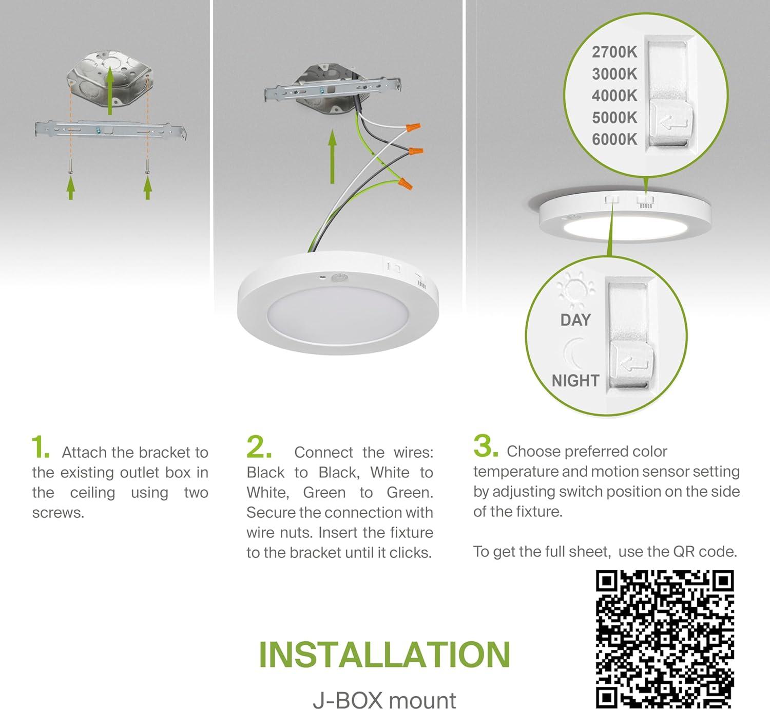 White 9-Inch Square LED Flush Mount Ceiling Light