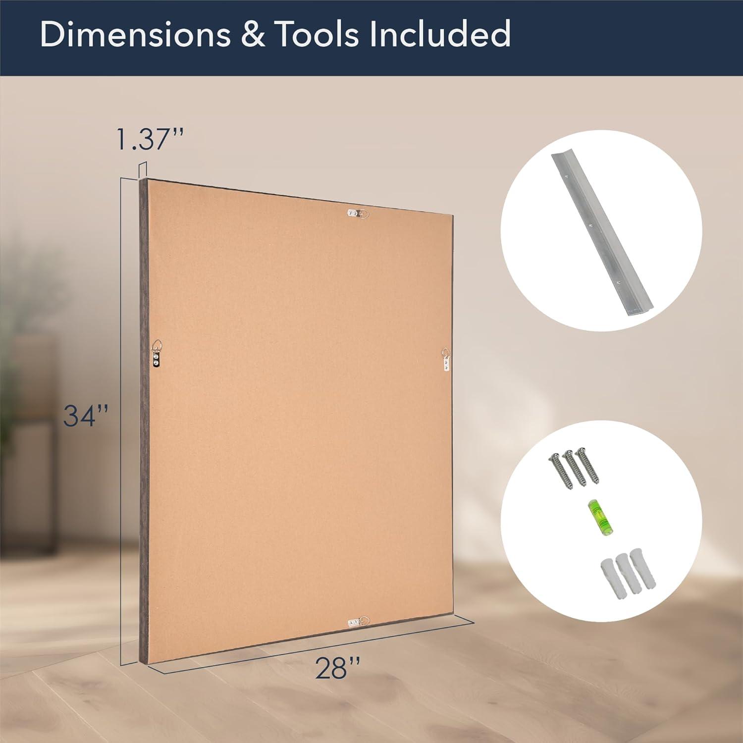 Head West Deep Bronze Beaded Rectangular Framed Beveled Accent Wall Vanity Mirror - 28.5 x 34.5