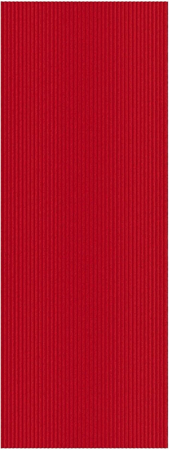 Ottomanson Hallway Runner Waterproof Non-Slip Rubberback 2x6 Indoor/Outdoor Utility Rug, 2' x 6', Red