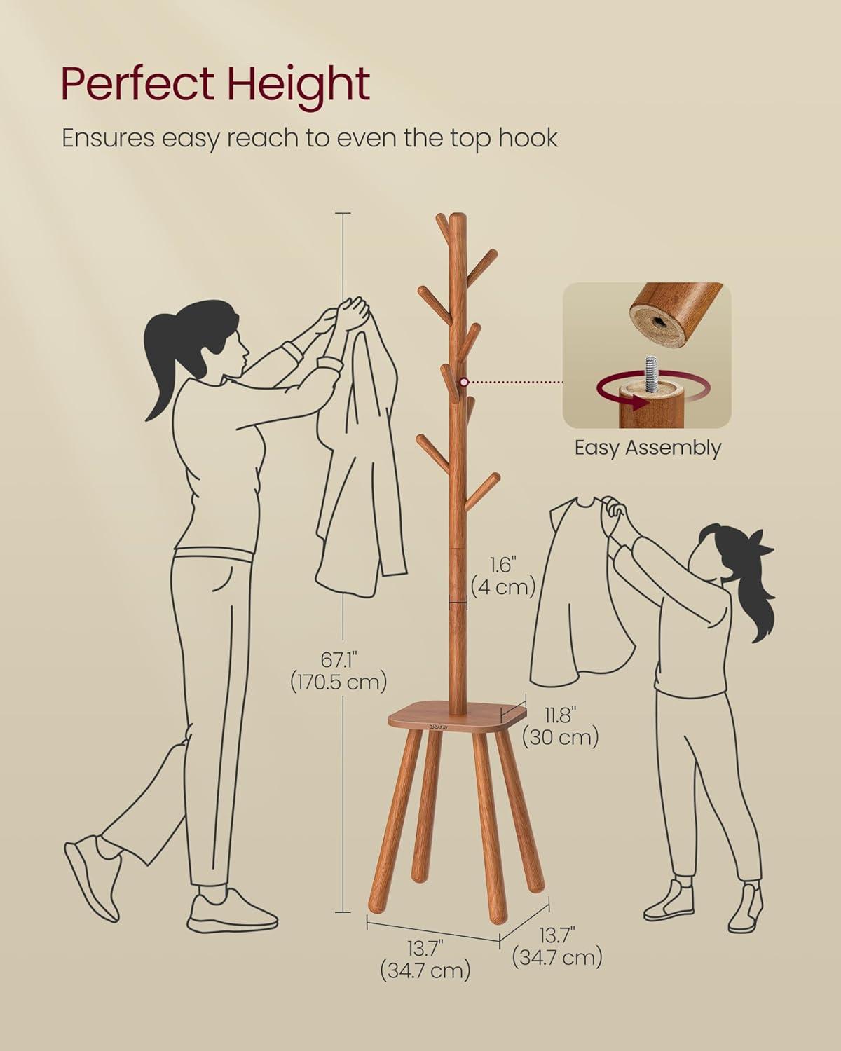 Latitude Run® Coat Rack Stand With 8 Hooks
