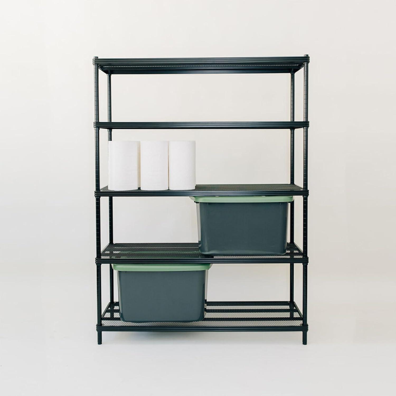 Design Ideas MeshWorks 5 Tier Full-Size Metal Storage Shelving Unit Rack