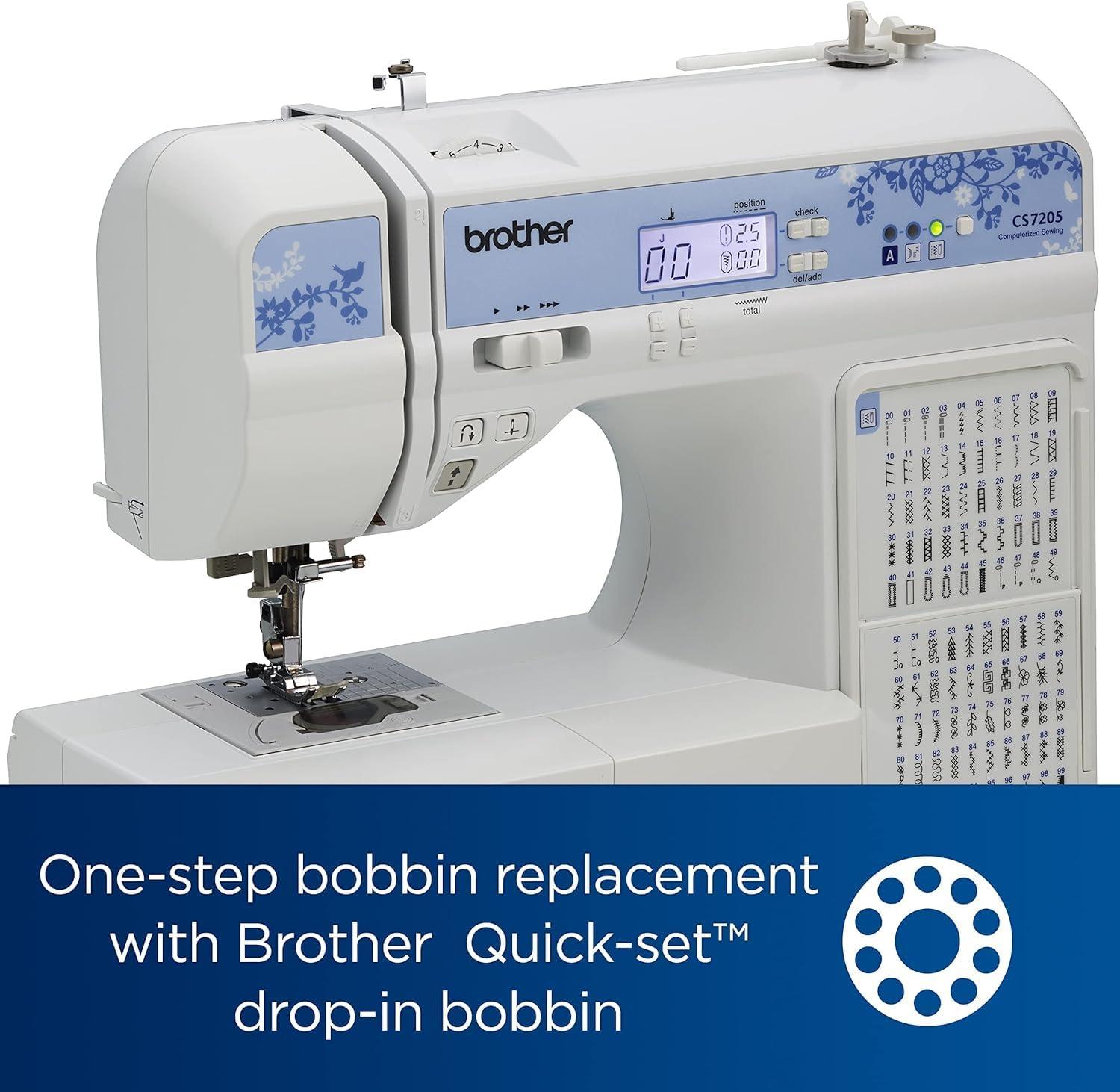 Brother CS7205 150-Stitch Computerized Sewing Machine with Wide Table, Water-Soluble Stabilizer Included