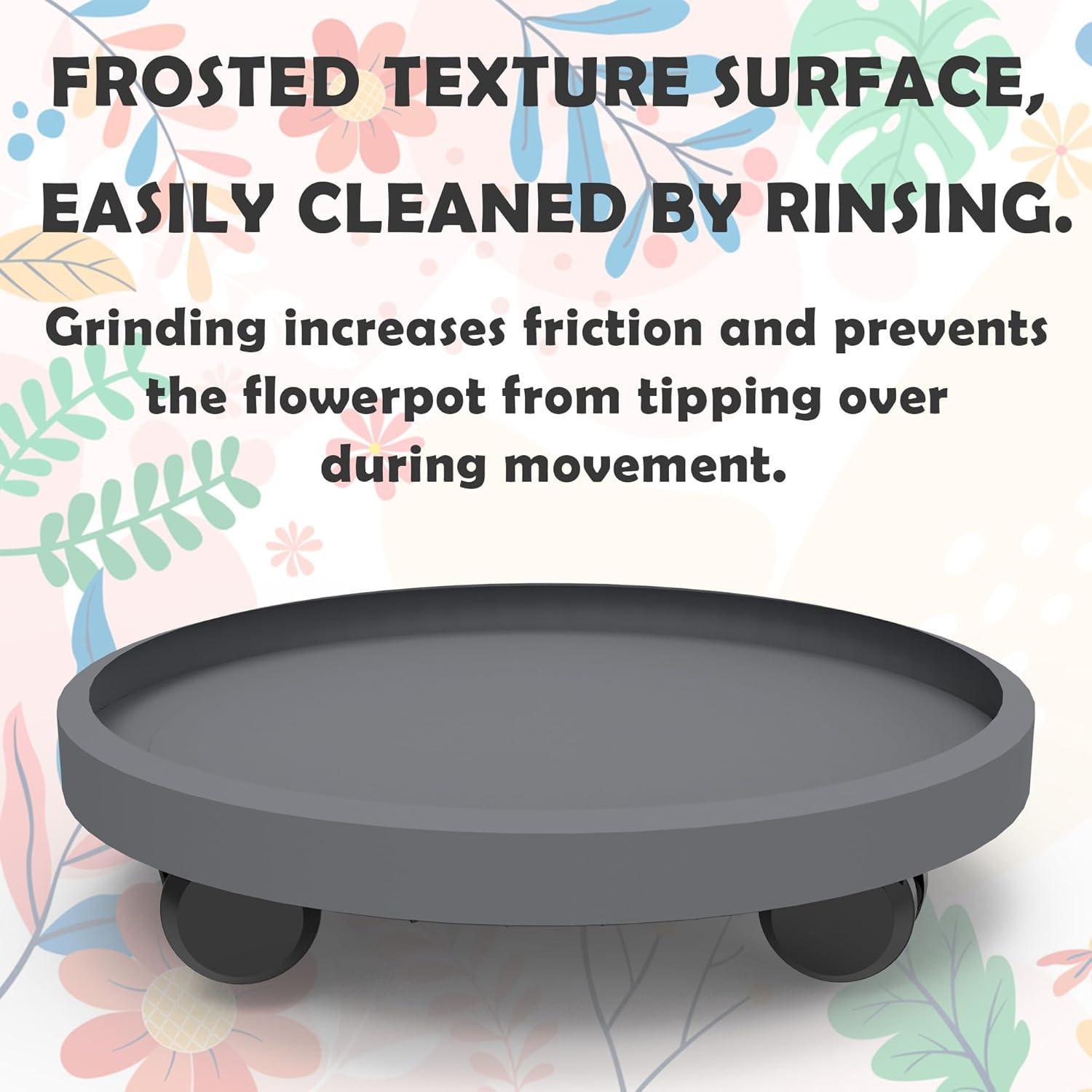 2 Pack of 14 Inch Heavy Duty Plant Caddy with Wheels,Rolling Plant Stand Pot Trolley,Wheeled Planter Saucer Tray,Potted Flower Mover Dolly with Casters Round Coaster for Indoor Outdoor