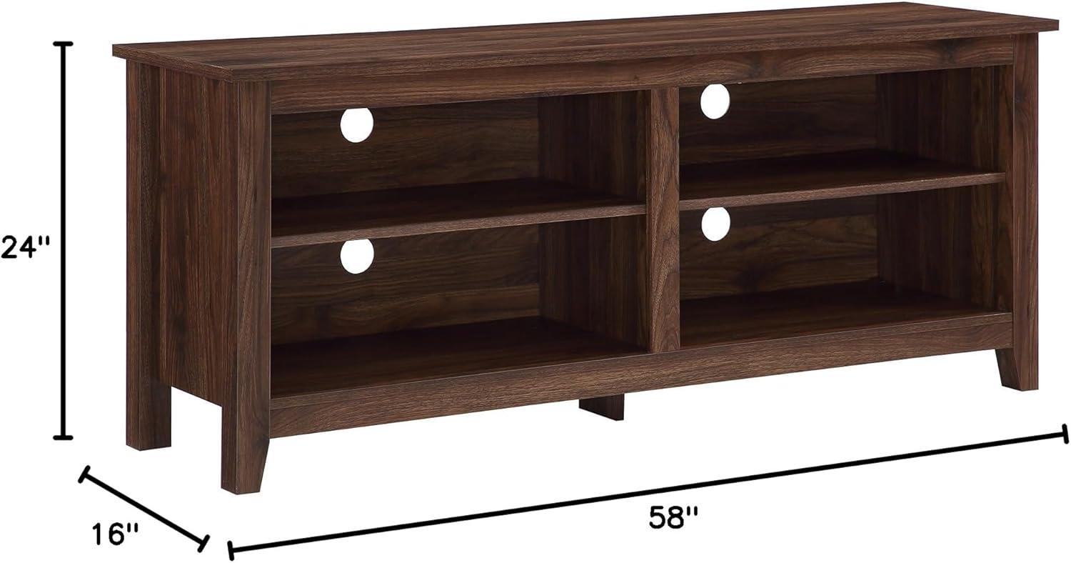 WE Furniture 24" H x 58" W x 16" Wood TV Media Stand Storage Console