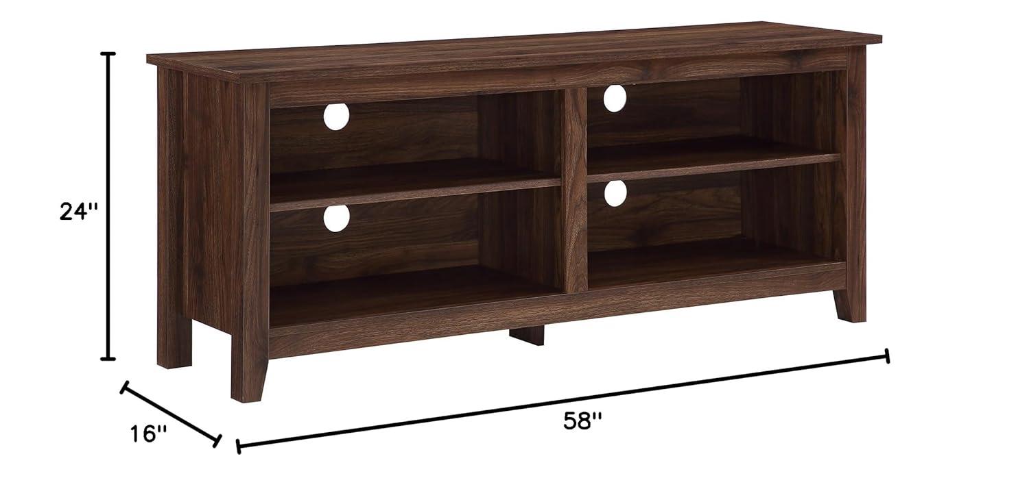 WE Furniture 24" H x 58" W x 16" Wood TV Media Stand Storage Console