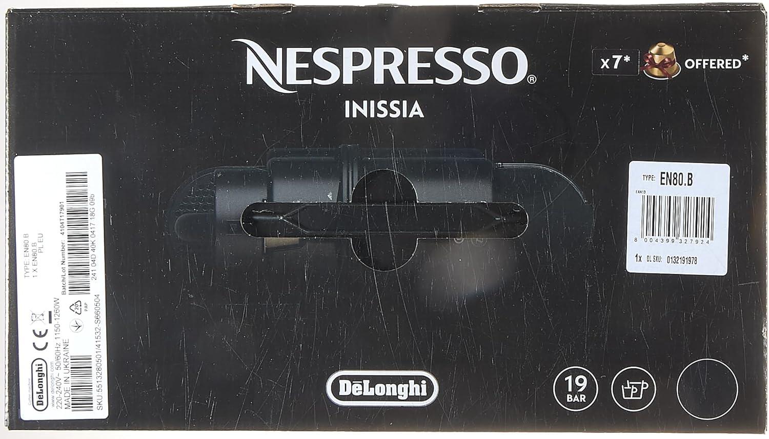 Compact Black Automatic Nespresso Pod Espresso Machine