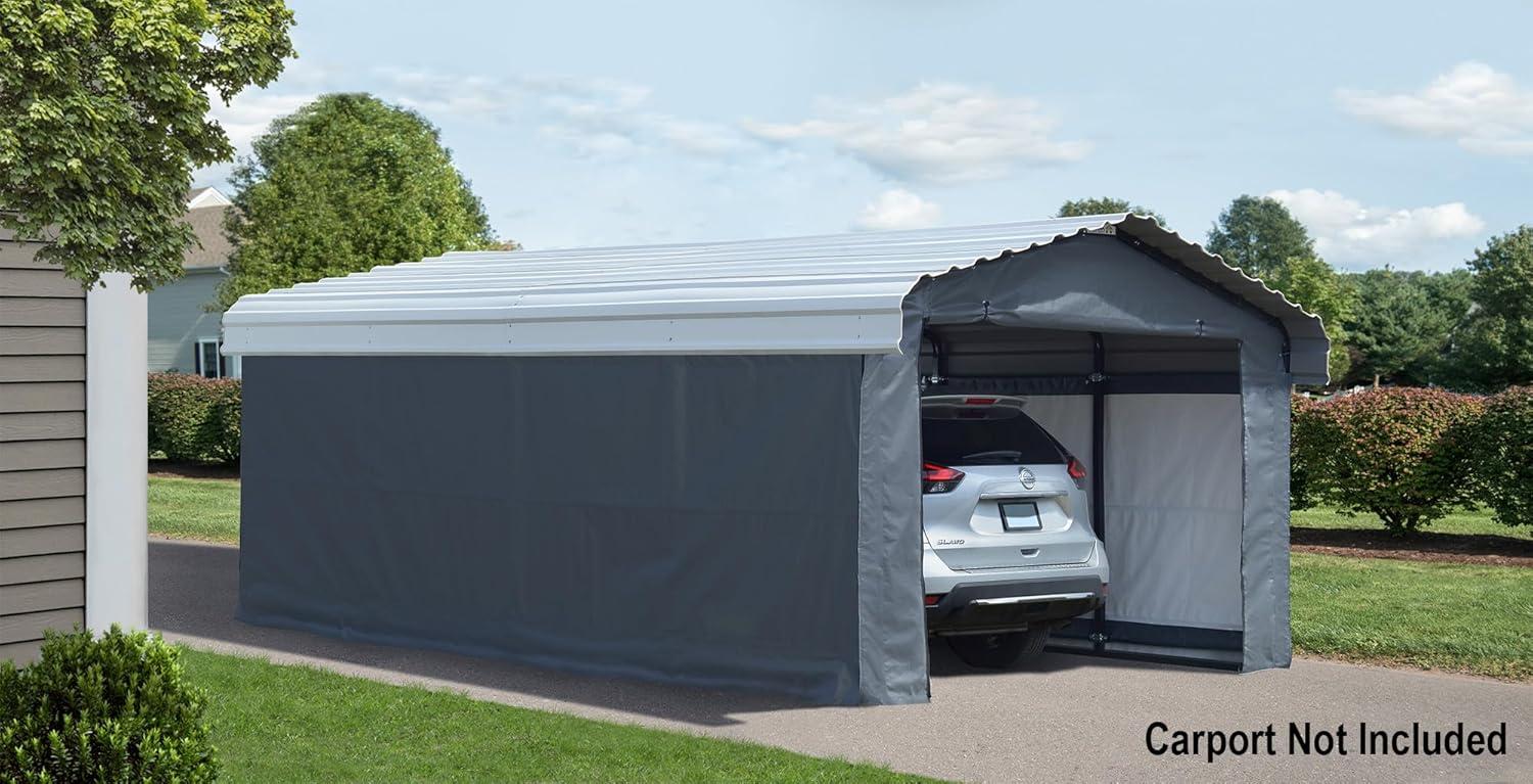 Arrow Arrow Gray Fabric Side Wall for Carport