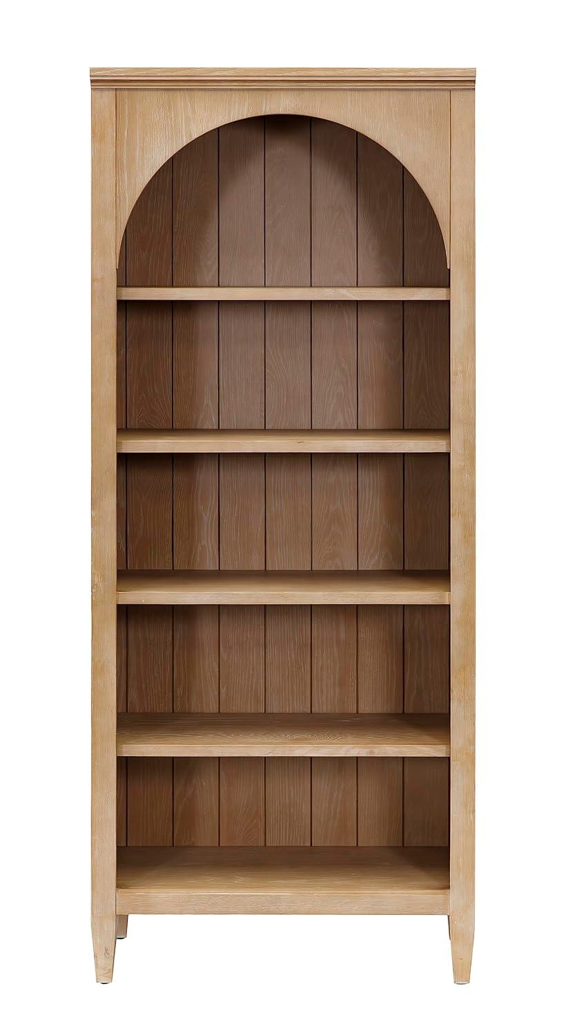 Martin Furniture 78" Modern Wood Open Bookcase Laurel Collection Light Brown: No Assembly, 3-Tier Storage
