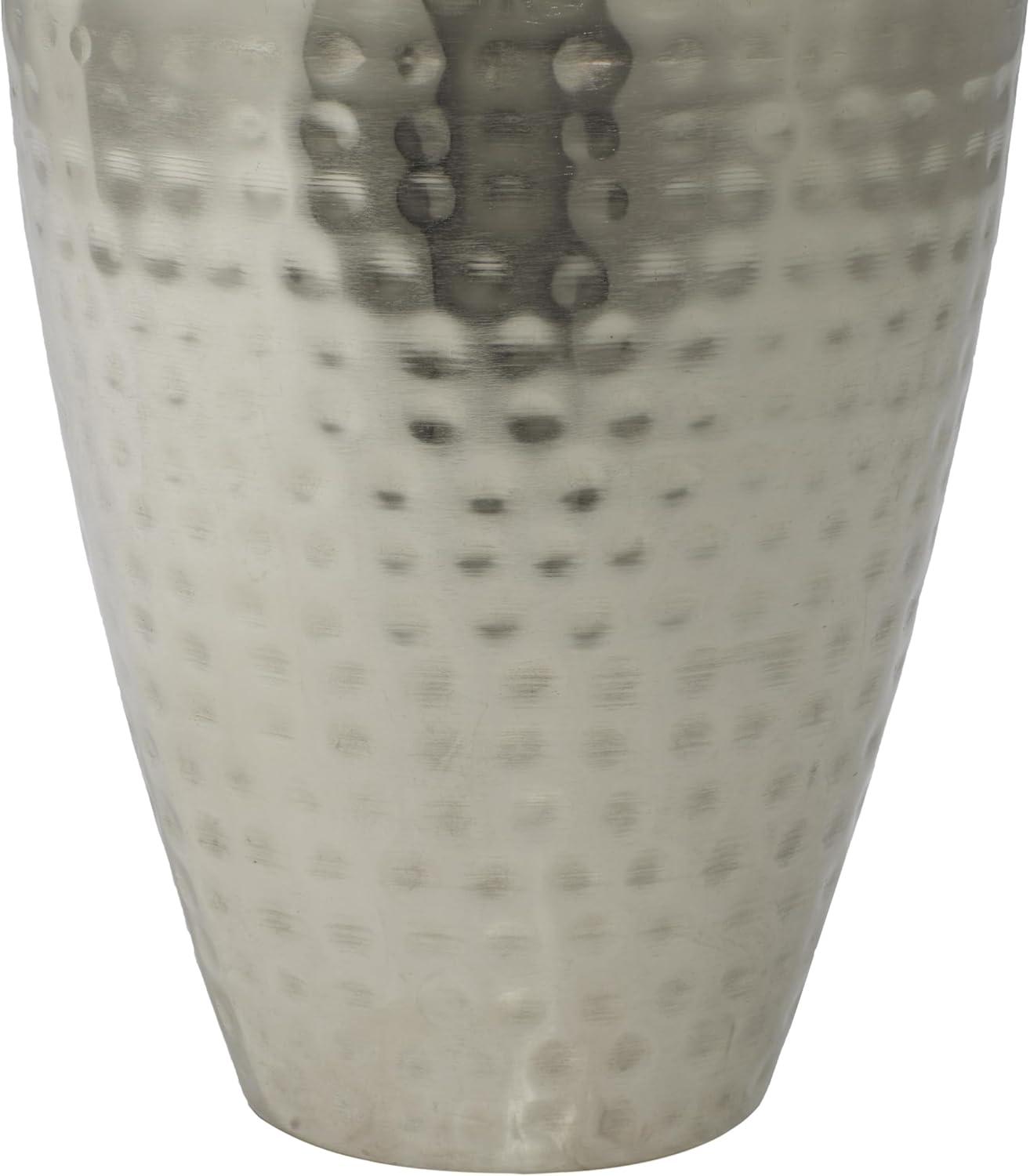 World Menagerie Lee Metal Hammered Silver Decorative Jars with Wood Lid