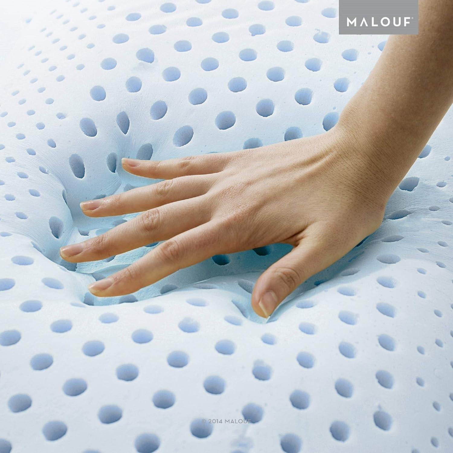 King Size Blue Gel Memory Foam Pillow with Breathable Cover