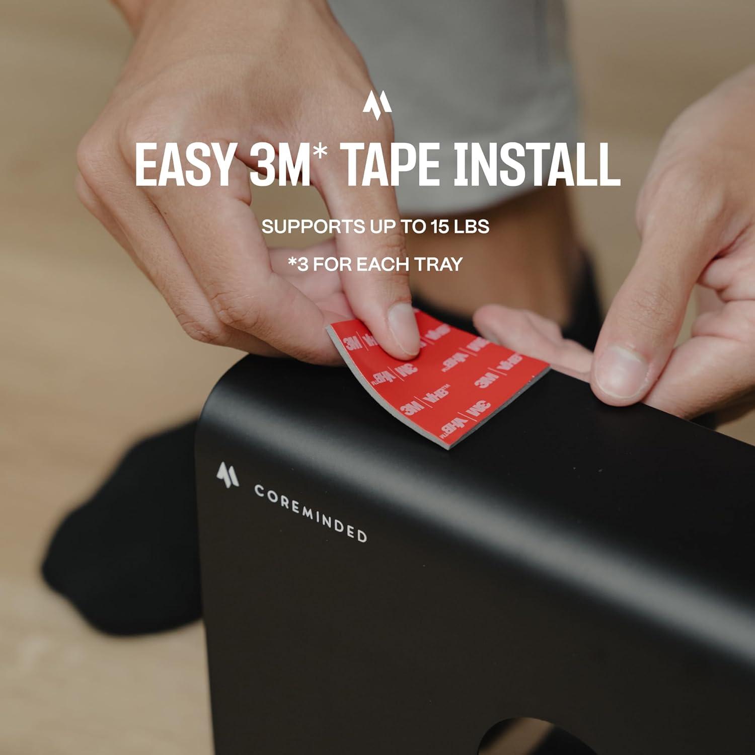 No-Drill Under Desk Cable Management Tray - 2-Pack Wire Organizer for Standing Desk - Cord Management System with Power Strip Holder - L