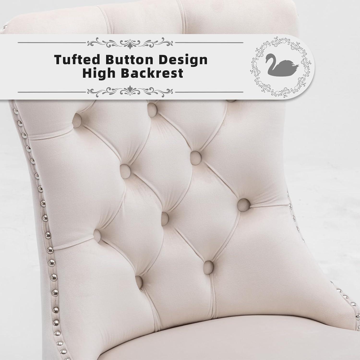 Rosdorf Park High-end Tufted Velvet Upholstered Nailhead Dining Chair