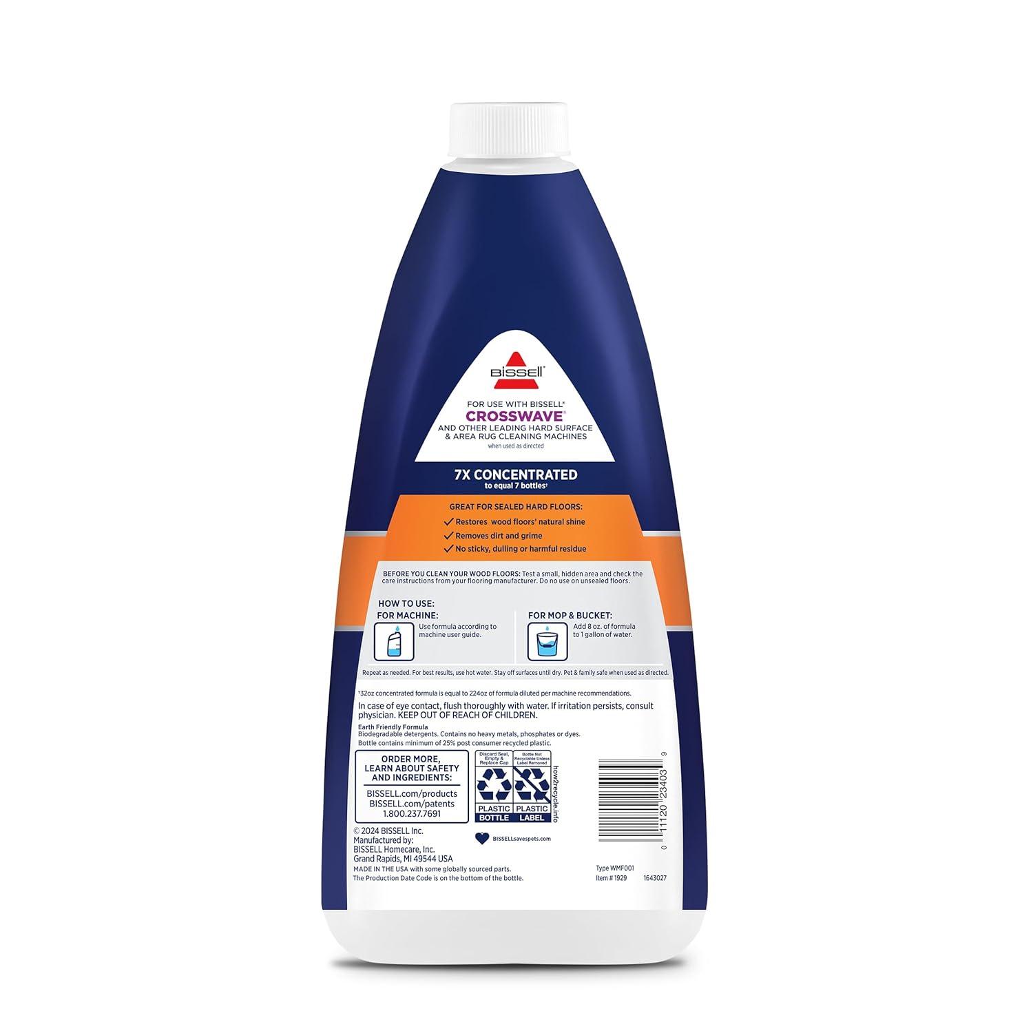 BISSELL Indoor Wood Floor Formula CrossWave& SpinWave, Lemon