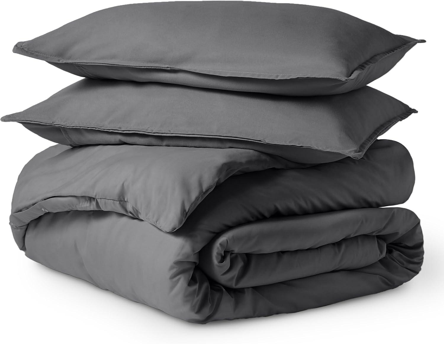 Full Gray Ultra-Soft Microfiber Duvet Cover Set