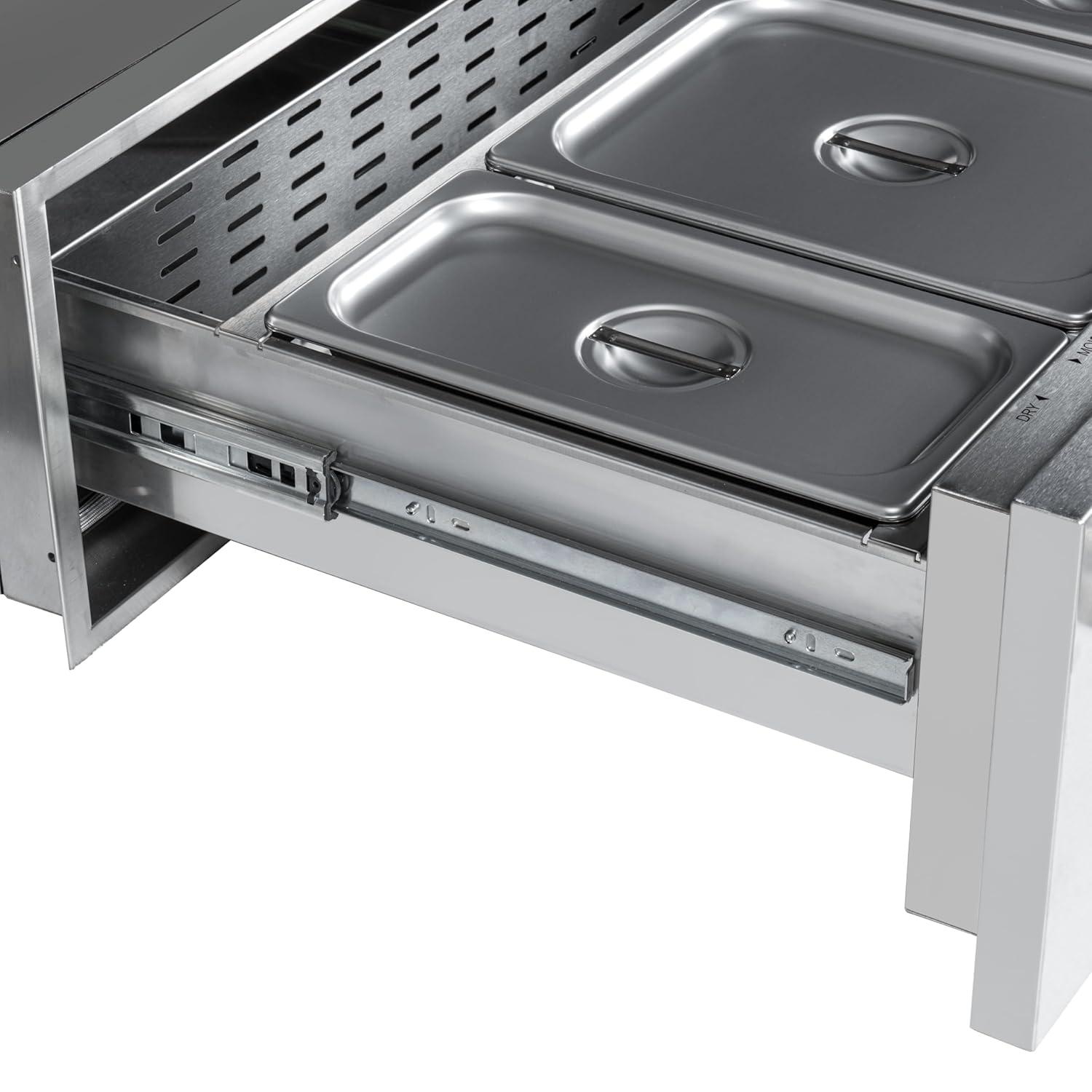 30 in. Warming Drawer with Three Compartments in Stainless-Steel (KM-RWD-30SS)