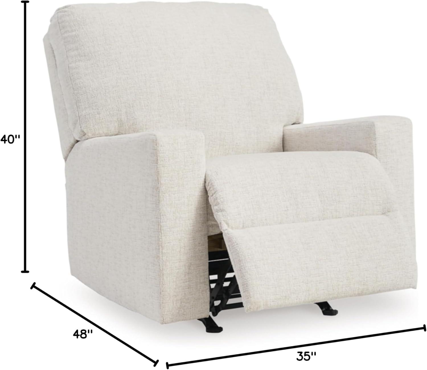 Snow White Polyester Contemporary Recliner Chair