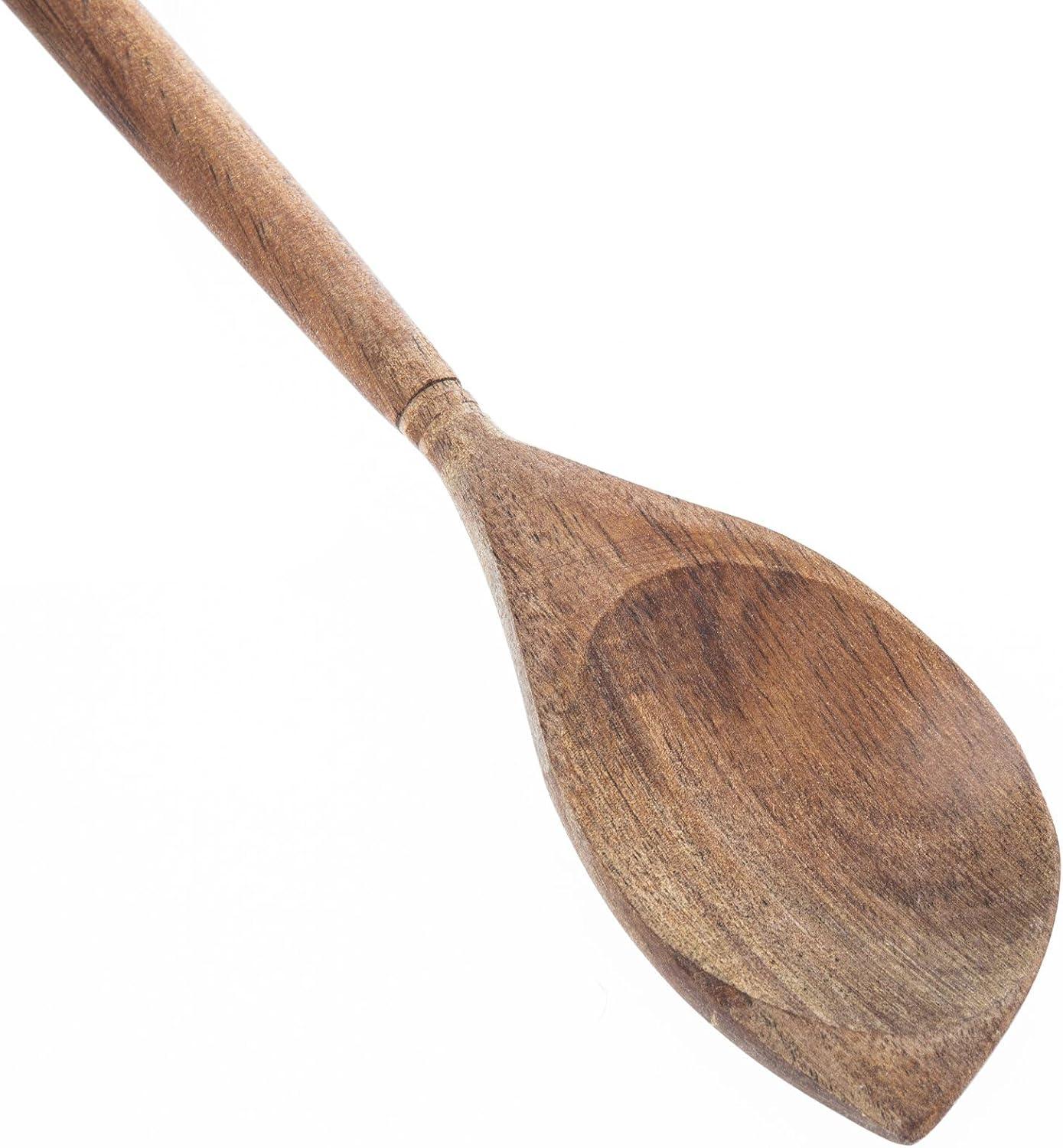 Labrea Life and Home 3pc Solid Acacia Wood Cooking Spoons and Skimmer Kitchen Utensils Set 12 Inch