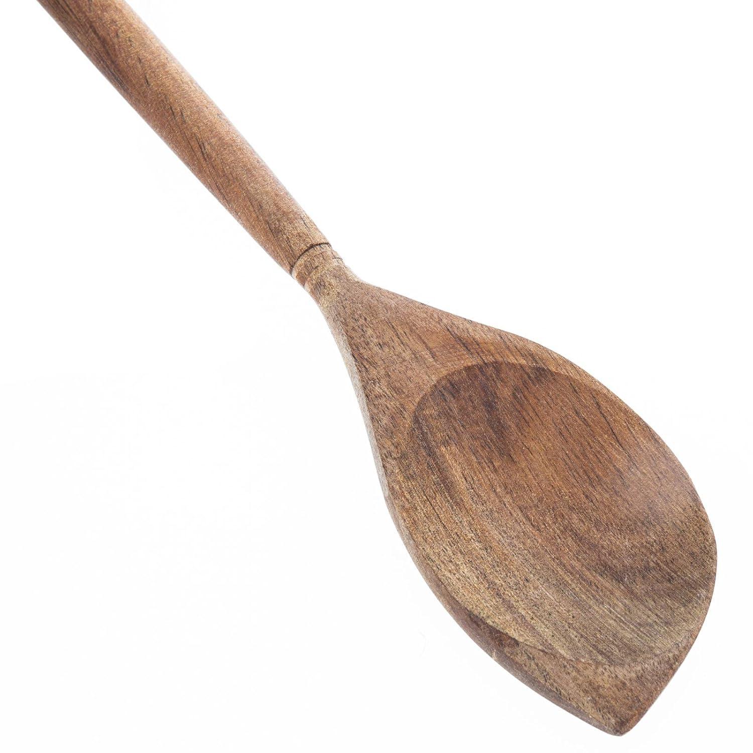 Labrea Life and Home 3pc Solid Acacia Wood Cooking Spoons and Skimmer Kitchen Utensils Set 12 Inch