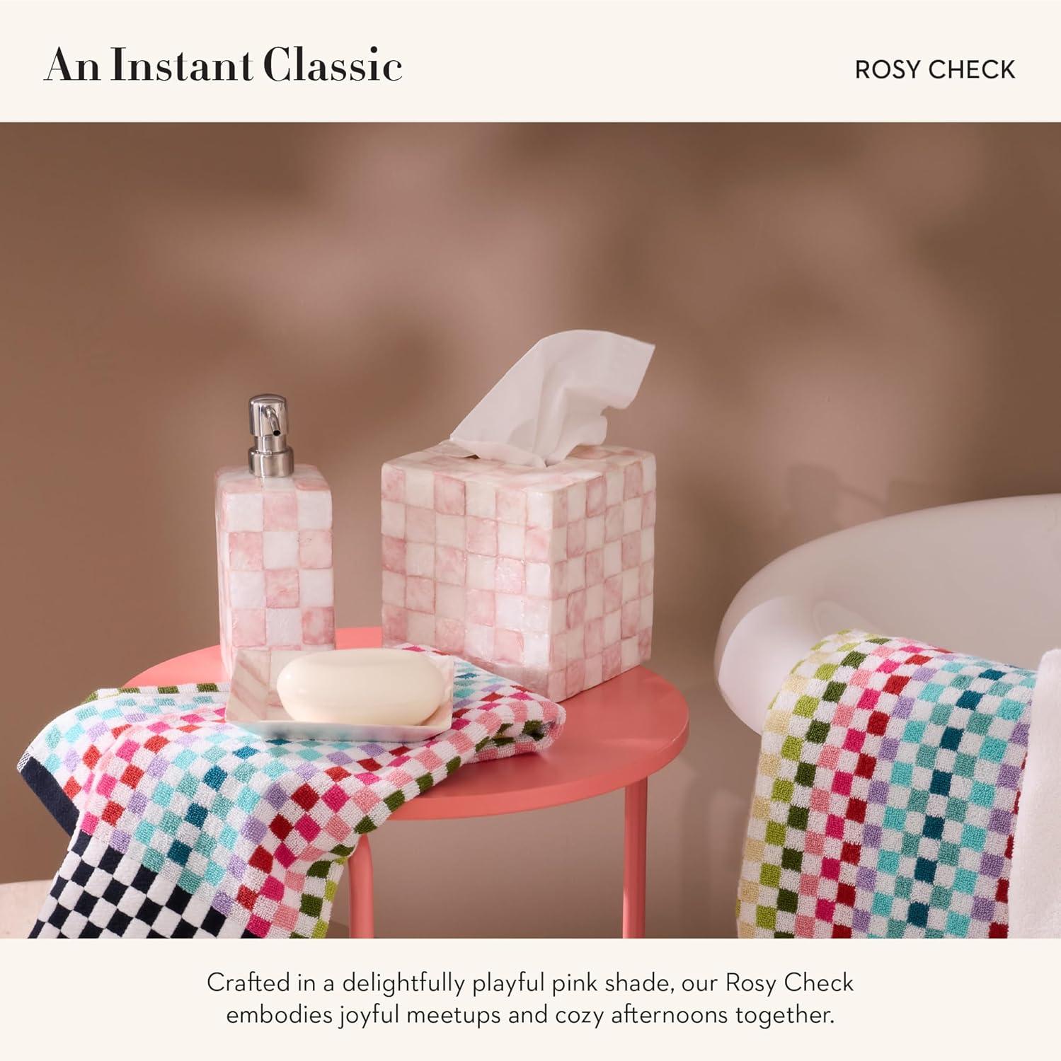 Black and White Capiz Square Tissue Box Cover