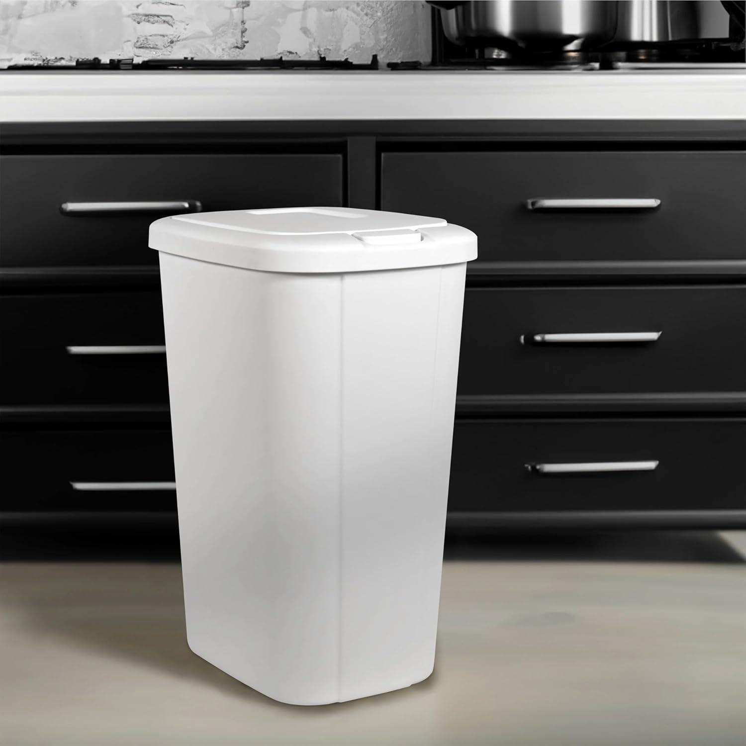 tgrgdtg  13.3 Gallon Trash Can  Plastic Touch Top Kitchen Trash Can  Waste Basket Fits in Narrow Spaces and Perfect Commercial Offices