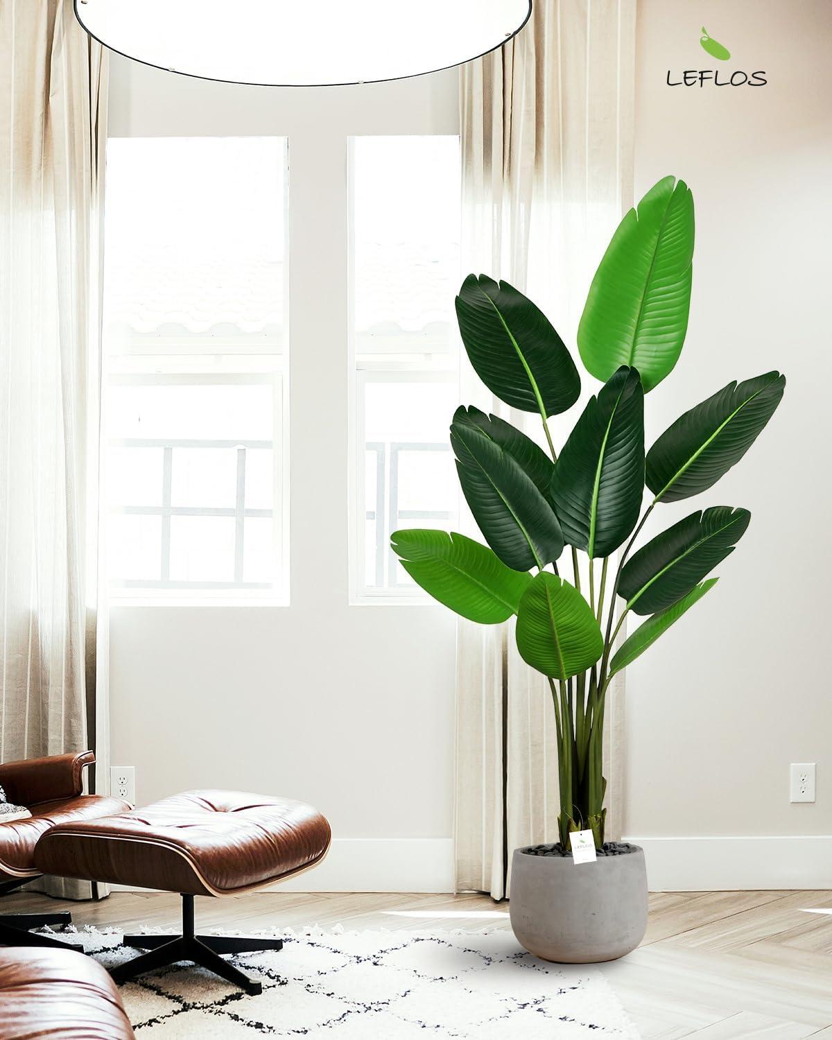 5ft Green Artificial Bird of Paradise Plant in Black Plastic Pot