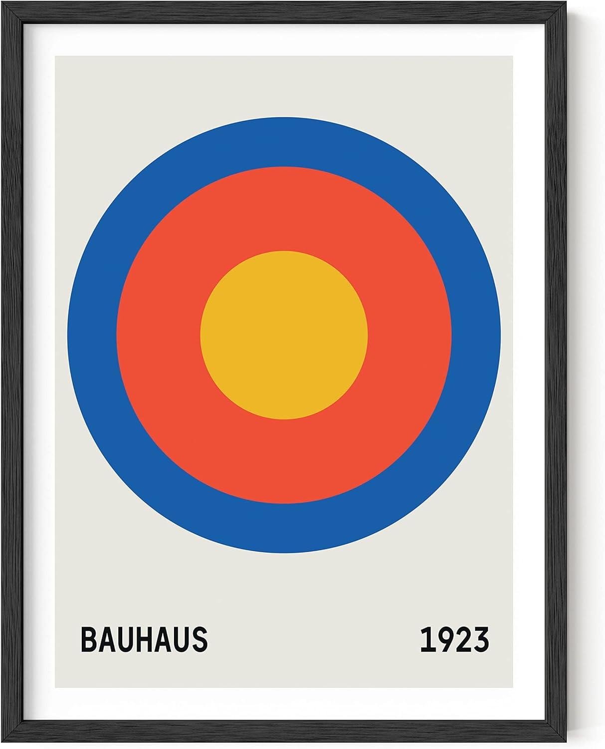 Haus and Hues Bauhaus Poster Colorful Wall Art - Contemporary Wall Art Prints, Vintage Art Circle Wall Decor, Blue Wall Decor for Living Room Art Posters, Geometric Famous Art Prints (Unframed, 12x16)