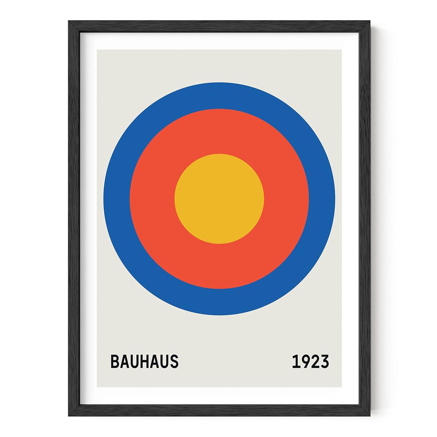Haus and Hues Bauhaus Poster Colorful Wall Art - Contemporary Wall Art Prints, Vintage Art Circle Wall Decor, Blue Wall Decor for Living Room Art Posters, Geometric Famous Art Prints (Unframed, 12x16)