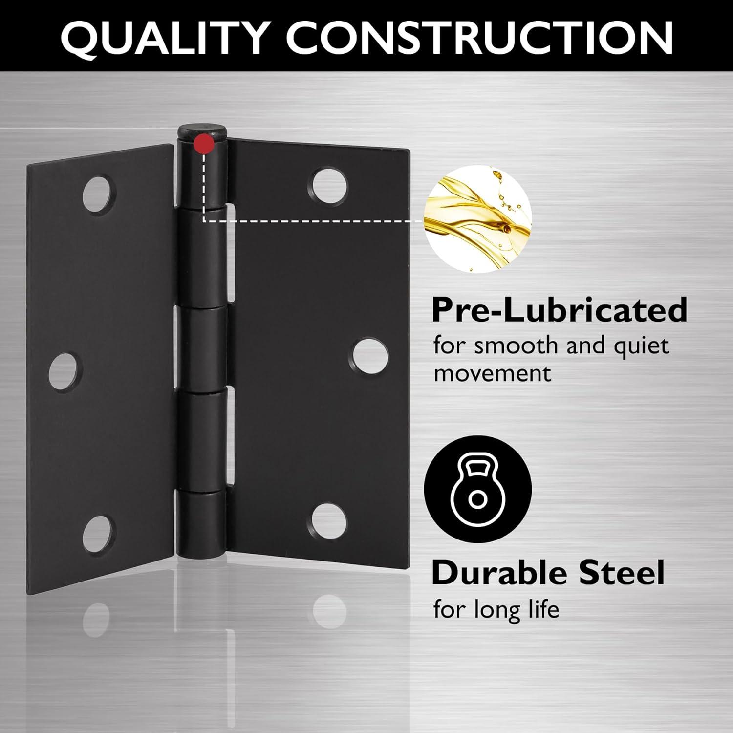 Design House 3.5" H x 3.5" W Butt Bearing Door Hinges (Set of 3)