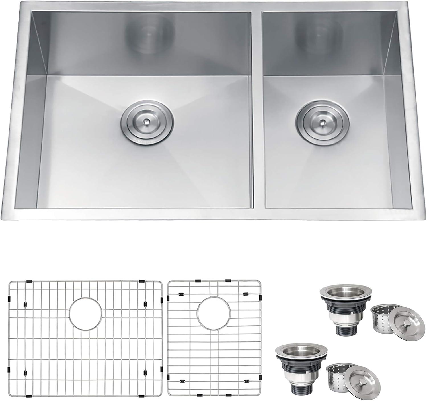 Ruvati 32-inch Stainless Steel Double Bowl Undermount Kitchen Sink