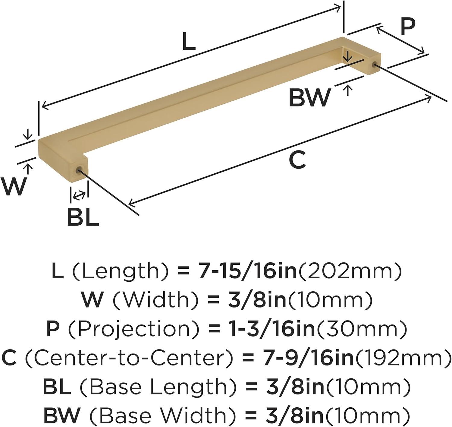 Champagne Bronze Modern Bar Cabinet Pull with Mounting Hardware