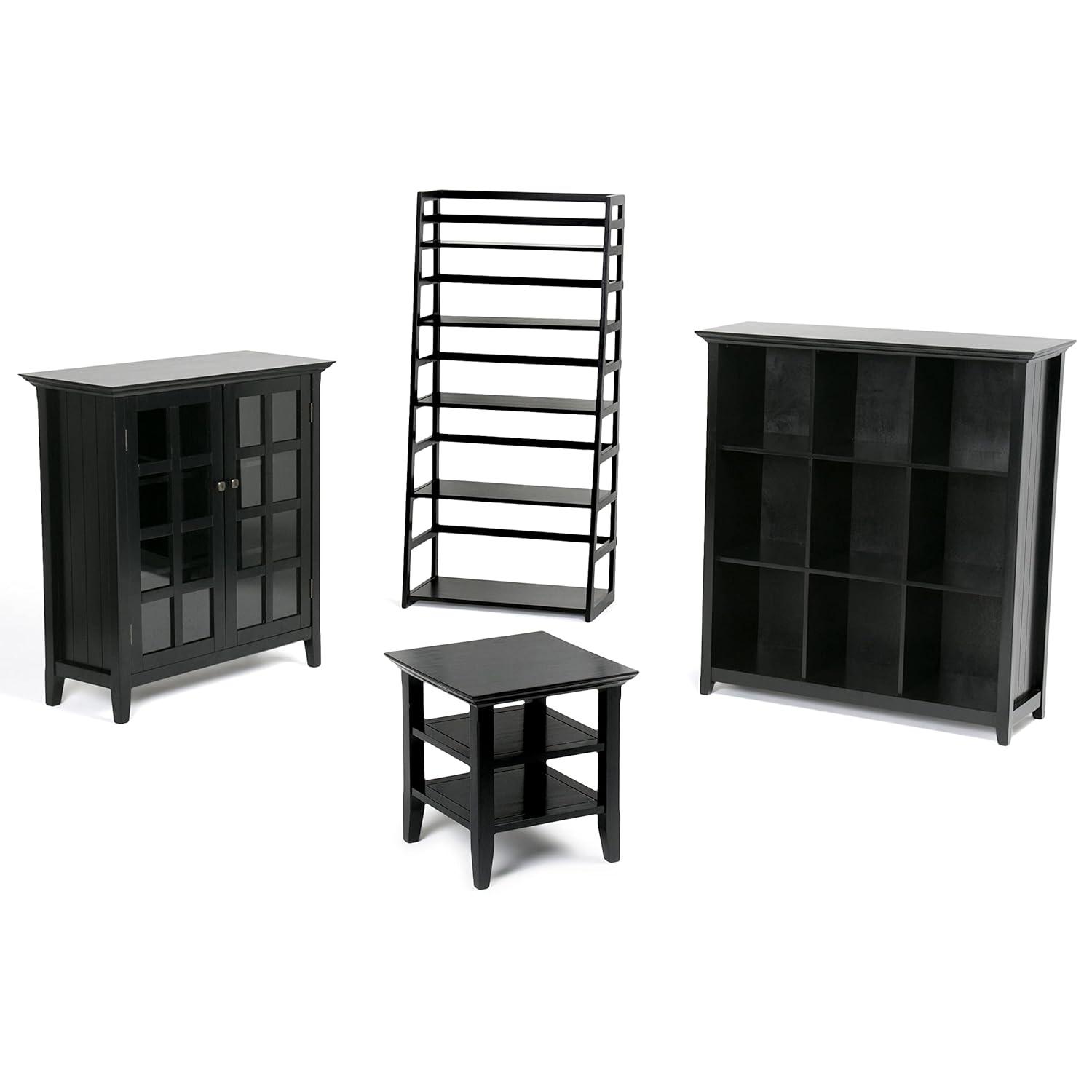 Simpli Home Acadian 44"W Solid Wood 9 Cube Storage Bookcase with Fixed Shelves