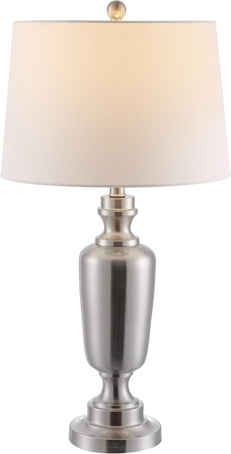 Ezra Nickel Iron Table Lamp with White Shade