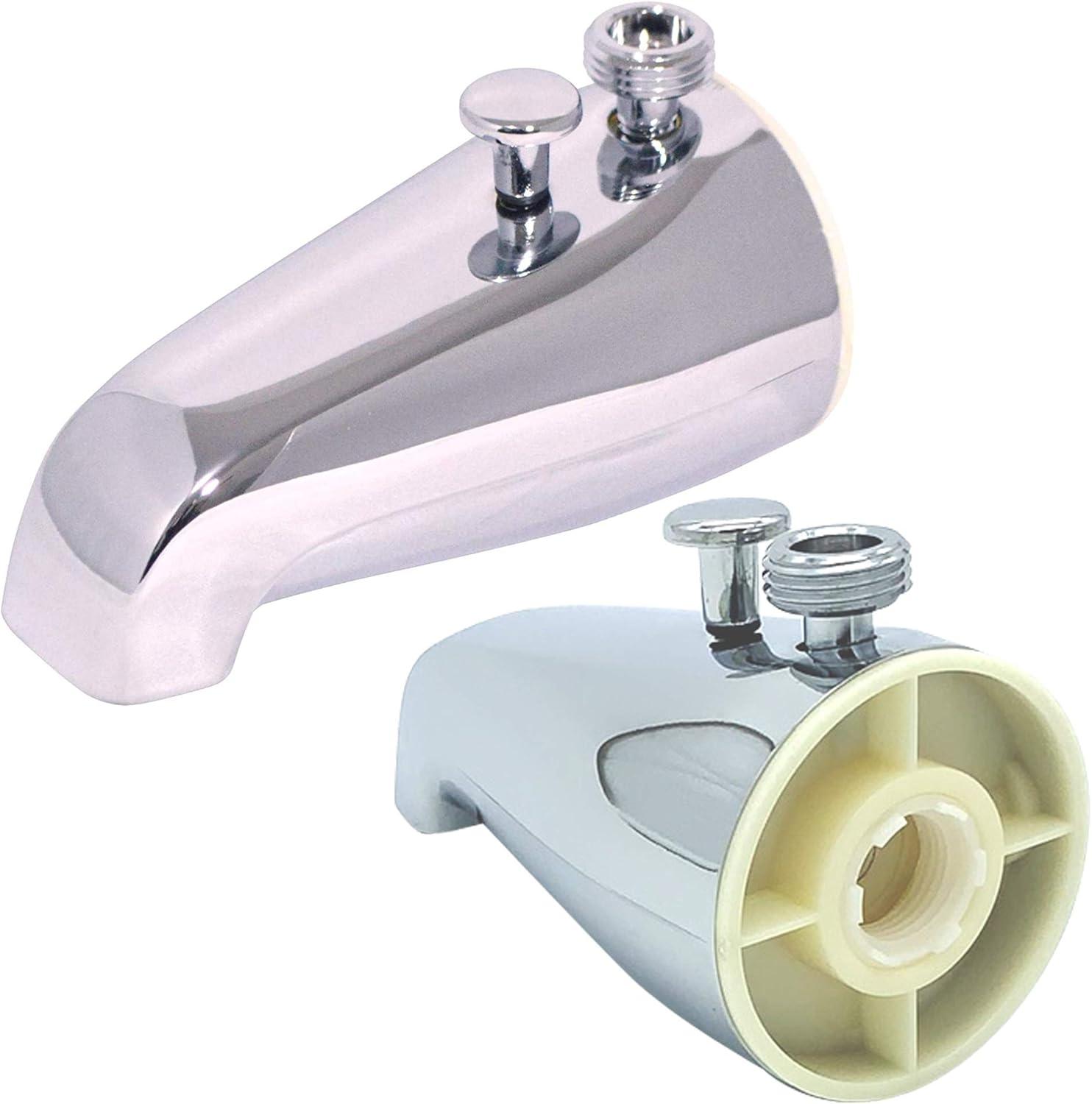 Polished Chrome Wall Mount Tub Spout with Diverter